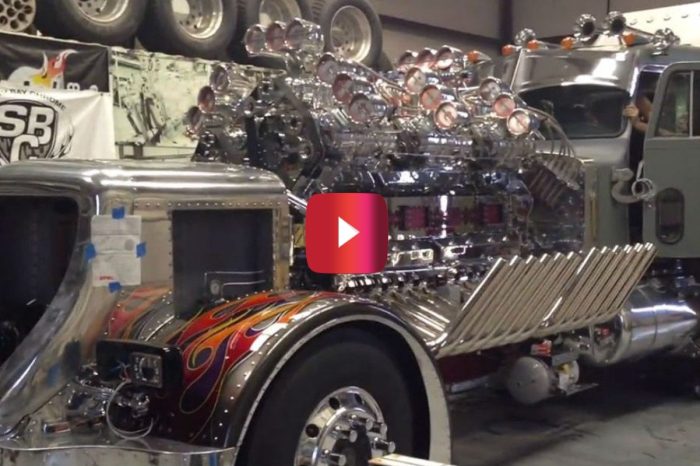 Custom Peterbilt Truck Has Monstrous Engine With 24 Cylinders, 12 Superchargers