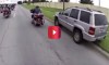 jeep driver cuts off veteran bikers