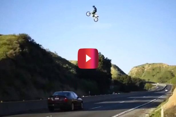 Dirt Biker Pulls Off Death-Defying California Freeway Jump