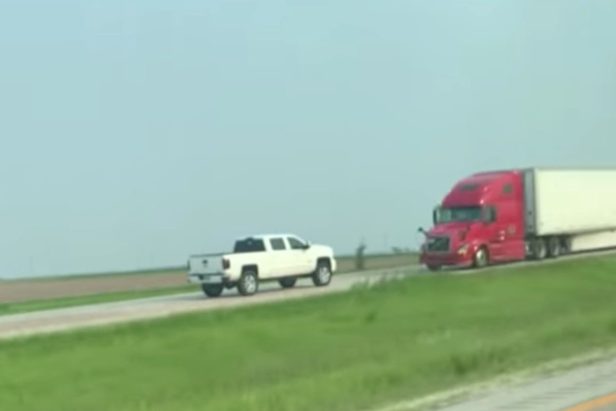 Pickup Truck Driving the Wrong Way Crashes Into Semi, and the Video Is Horrifying