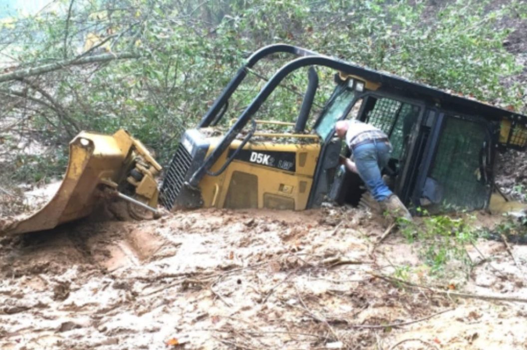 stuck bulldozer