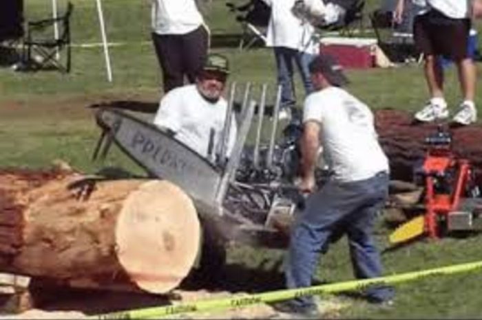 V8 Chainsaw Called “The Predator” Slices Through Stump in 2 Seconds