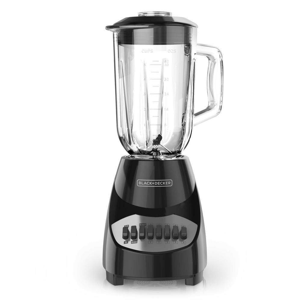 40 oz. 10-Speed Black Countertop Blender with 5-Cup Glass Jar