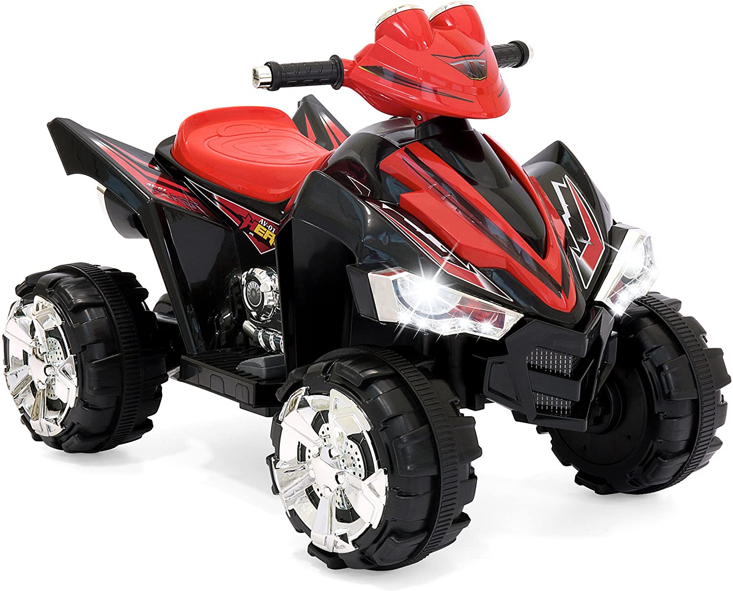 Best Choice Products 12V Kids Battery Powered Electric 4-Wheeler Quad ATV Ride On Toy w: 2 Speeds, LED Lights - Red