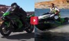 Motorcycle vs. Jet Ski in Kawasaki Race