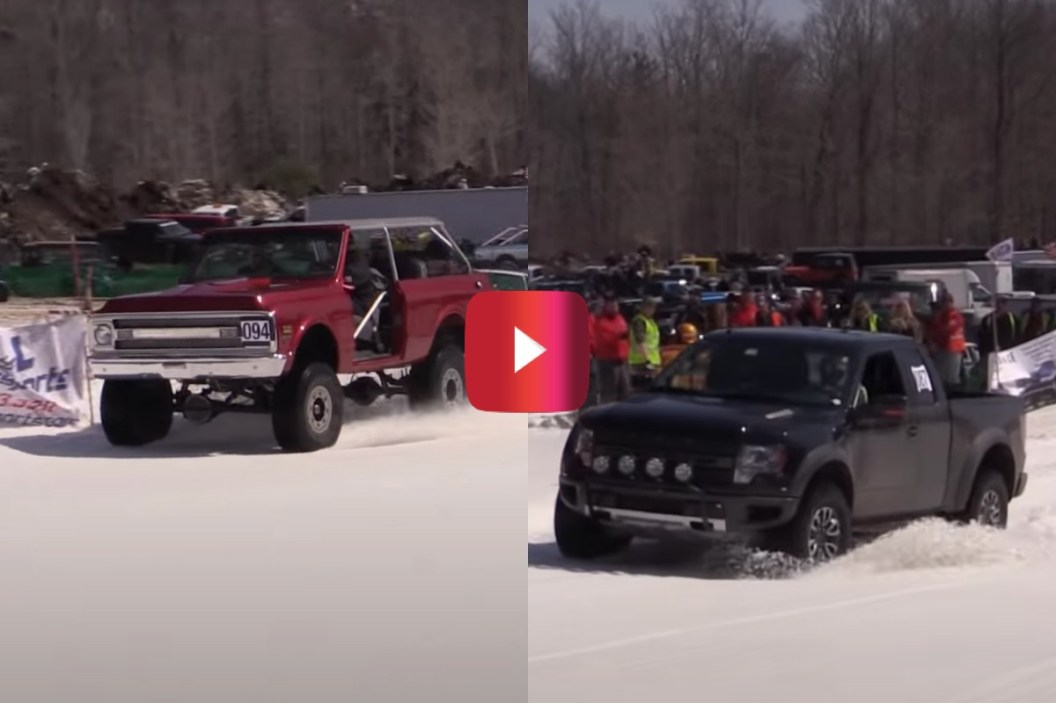 chevy blazer vs. ford raptor snow challenge