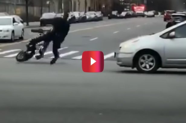New York Cop Confiscates Dirt Bike, Then Wipes Out Hard
