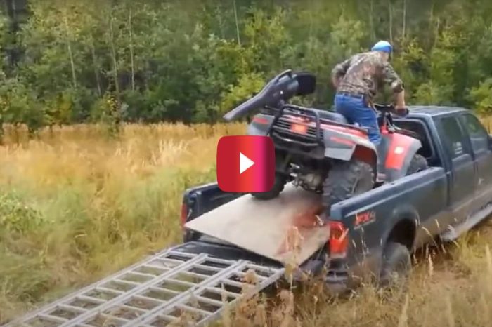 Moose Hunter Tries Loading Quad Onto Truck, Hilariously Fails