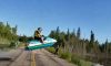 jet ski jumps over road