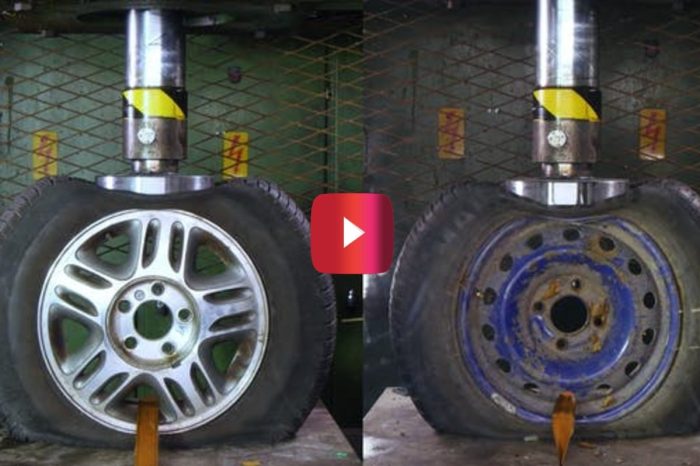Steel vs. Alloy Wheels: 150-Ton Hydraulic Press Tests Which Are Stronger