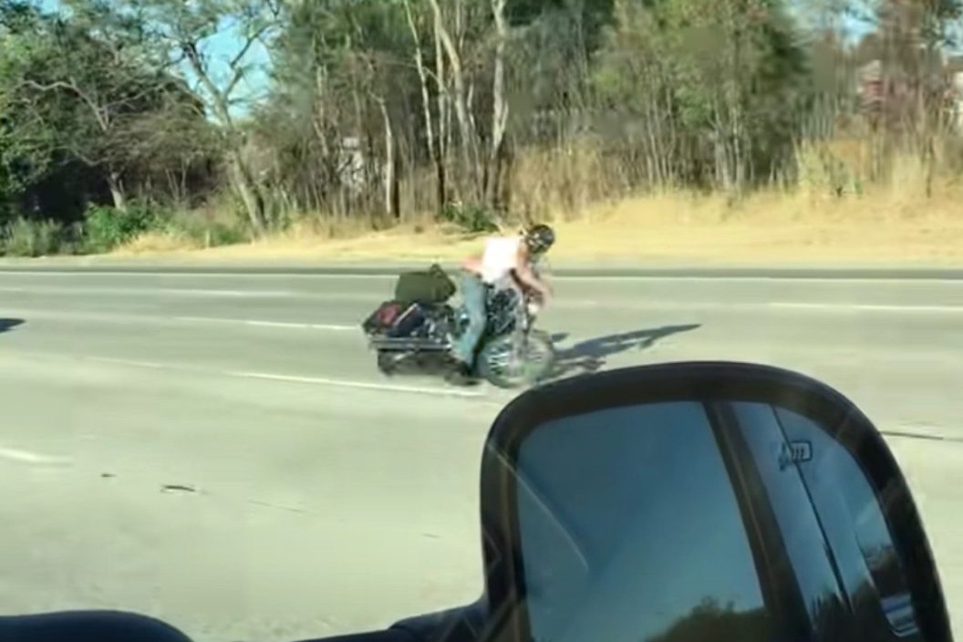 360-degree motorcycle crash