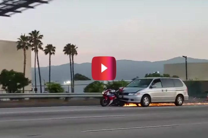 Hit-and-Run Driver Drags Motorcycle on Highway