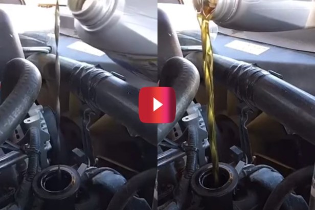Gearhead Didn’t Have a Funnel, So He Changed His Engine Oil With This Simple Hack