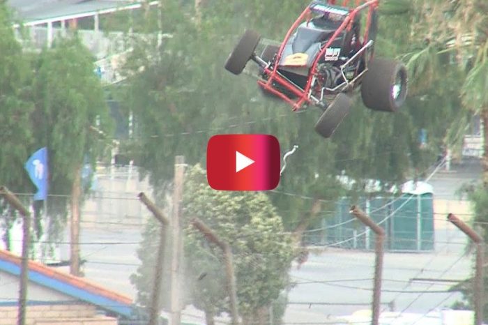 Sprint Car Flips out of Track in Wild Racing Moment