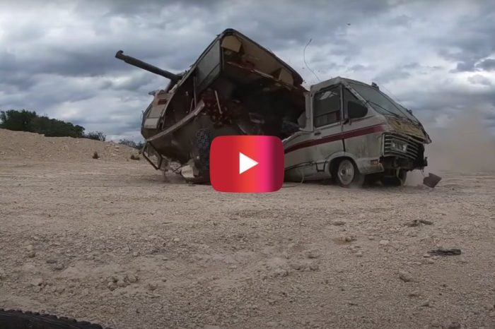 40-Ton Tank Smashes Through RV in Epic Slow-Mo Video