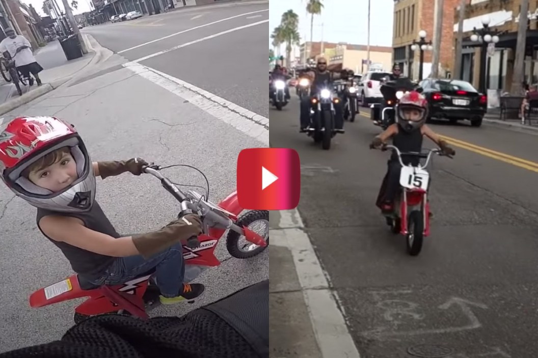 6 Year Old Leads Motorcycle Ride