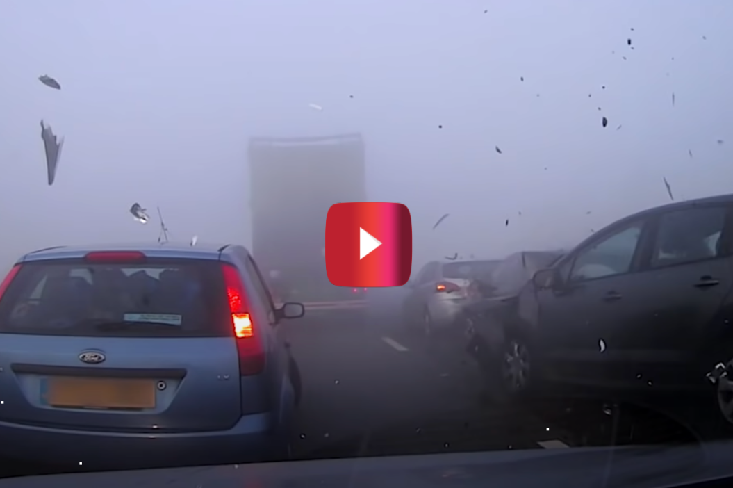 Multiple Car Pile-up in Fog