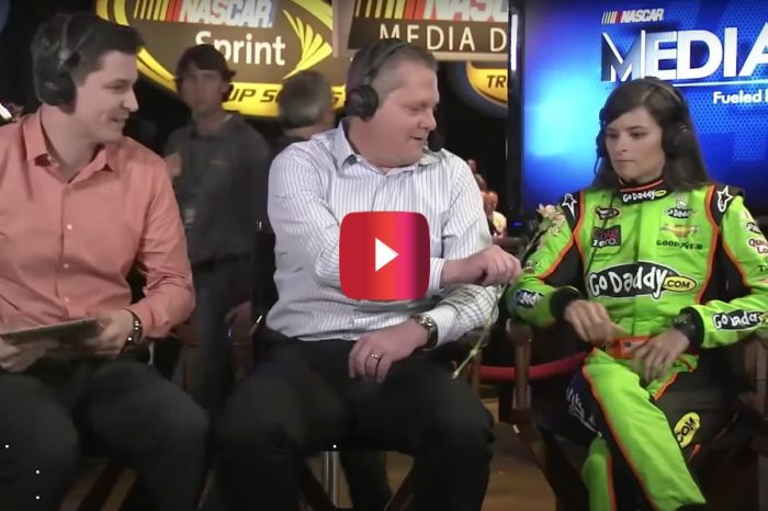 Interviewer Gives Danica Patrick a Flower, but Interview Hits Some Speed Bumps