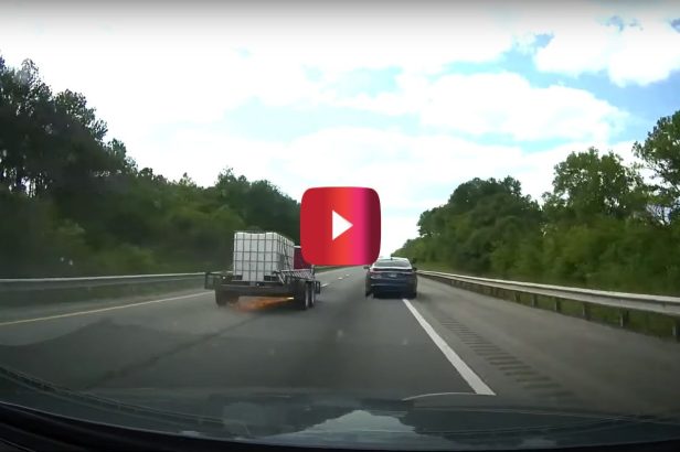 Trailer Snaps Off F-350 Hitch and Crashes Off Road