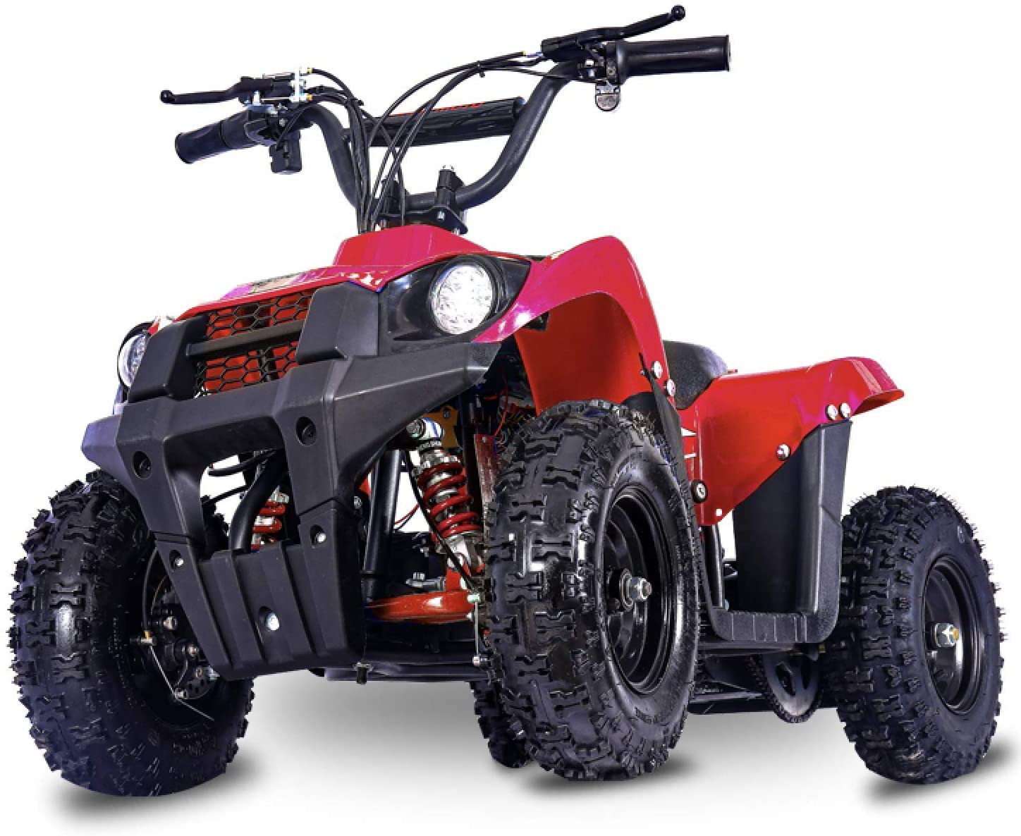 FIT Right Monster 36Volt 500Watt Electric Mini ATV Kids 4 Wheeler Kids Quad Off Road Vehicle with Reverse and Working Headlight. (Red)