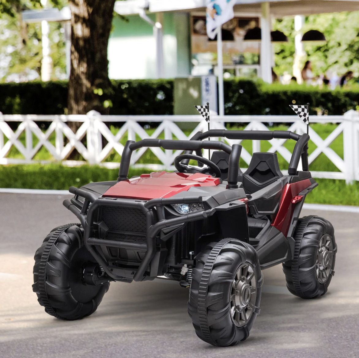 Aosom 12V 2-Seater Kids Electric Ride-On Car Off-Road UTV Truck Toy with Parental Remote Control & 4 Motors