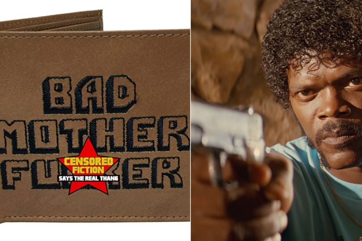 BAD MOTHER WALLET BMF Embroidered BROWN Leather Wallet As Seen In PULP FICTION