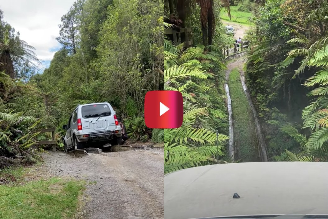 four wheel drive takes on steep incline