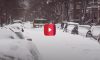 hummer h2 drives through snow