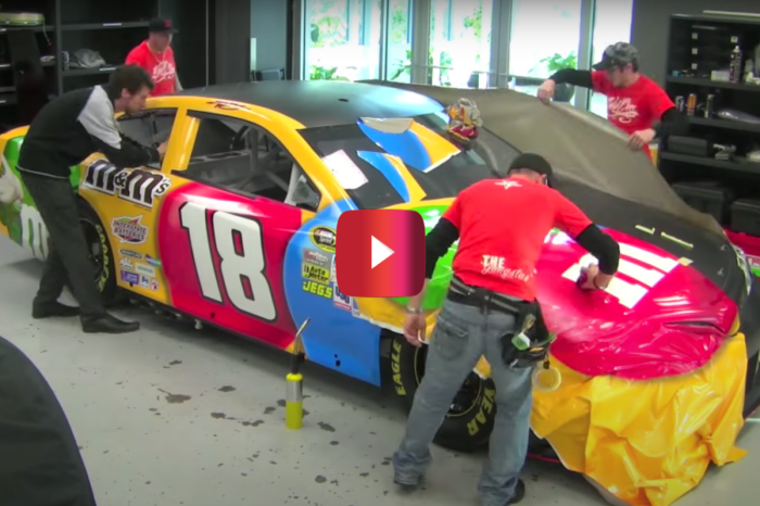 Kyle Busch’s Car Gets Wrapped in M&Ms in Awesome Time Lapse Video