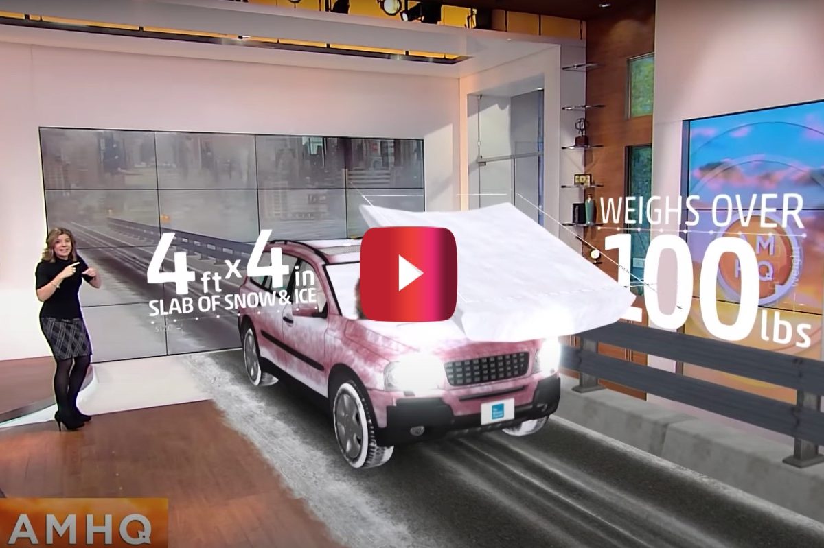 weather channel video about clearing snow off car