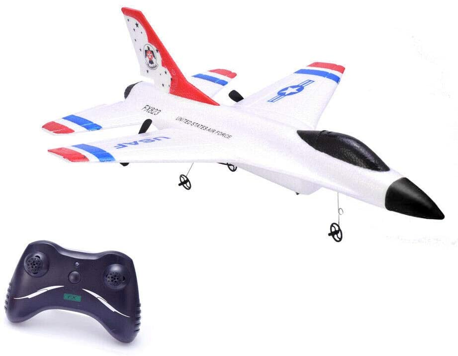 Remote Control Airplane,2.4GHz Radio Control Aircraft with Built in Gyro,RC Plane for Kids Boys Adult Beginner (White)