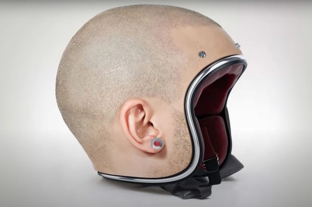 human head motorcycle helmet