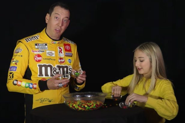Kyle Busch Takes on NASCAR Kid Reporter in Skittles Counting Contest