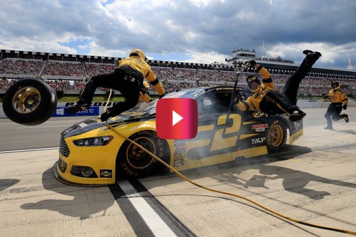 Brad Keselowski Came Into His Pit Stall Way Too Fast and Sent Crew Members Flying in This Wild NASCAR Moment