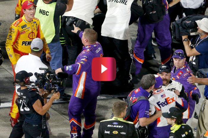 Joey Logano’s Crew Member Threw Denny Hamlin to the Ground and Got Suspended During This NASCAR Playoffs Fight