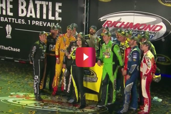 Kyle Busch “Nut Checks” Clint Bowyer During Group Photo