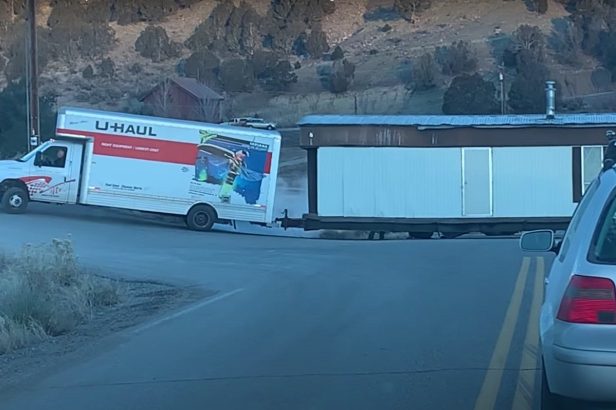 U-Haul Driver Tries — and Fails — to Pull House Trailer
