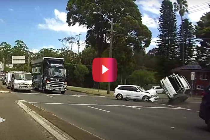 Pickup Driver Makes Ill-Advised Turn and Gets T-Boned