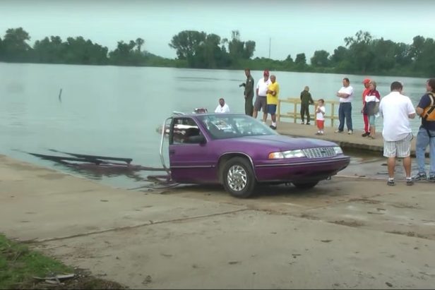 This Purple Chevy Lumina Is Actually a Half-Car Tow Rig