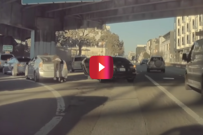 Man Pulls a Smash and Grab in the Middle of Traffic, and It Was All Captured on Teslacam