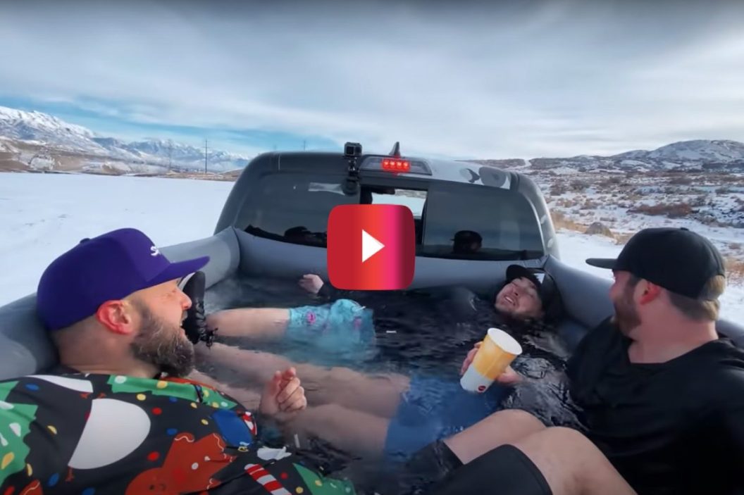hot tub in truck bed