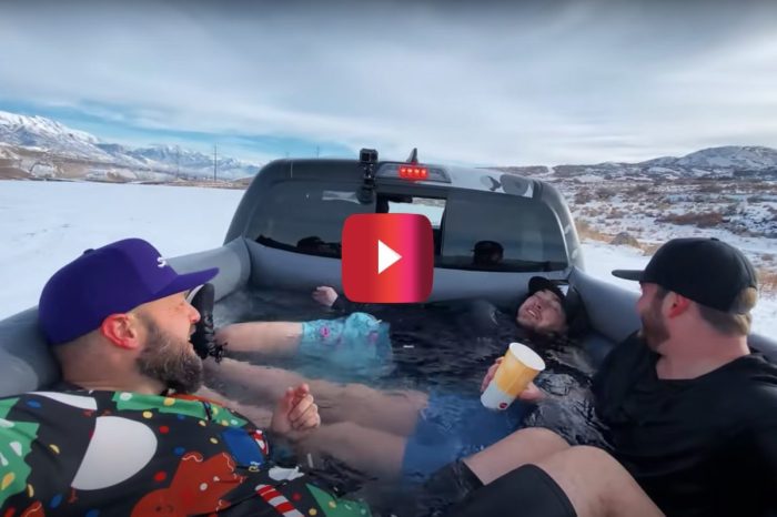 Buddies Drive Around in a Truck Bed Hot Tub, and Even Hit Up a McDonald’s Drive-Thru