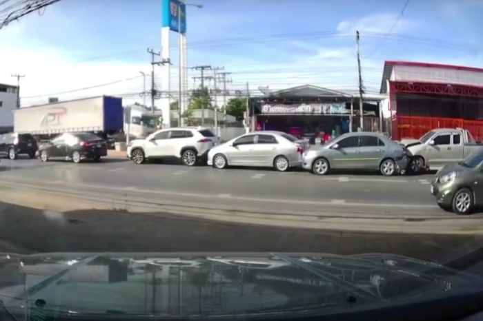 6-Car Rear-End Accident Gets Caught on Dashcam, and It’s Almost Comical