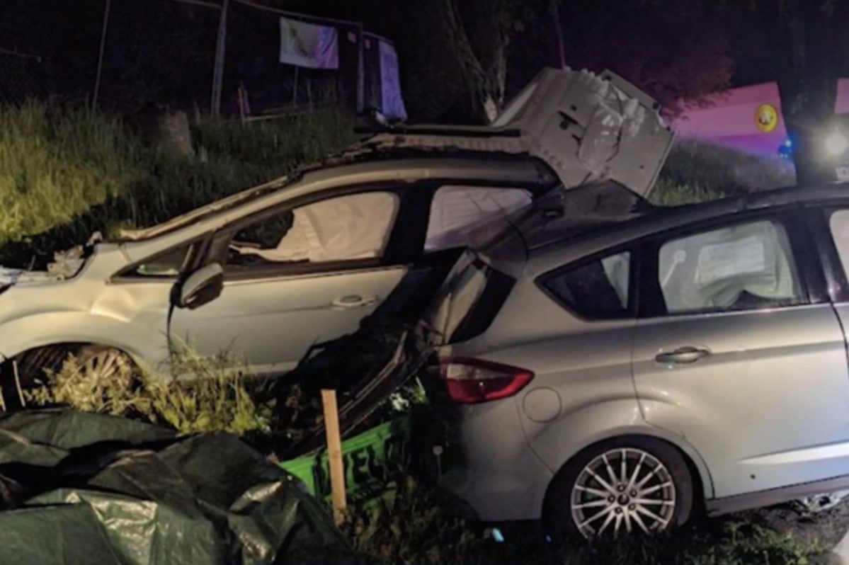 Car Gets Torn Completely in Half After Crashing Into Tree - alt_driver