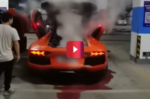 Lambo Goes Up in Smoke When Owner Tries to Cook a Kebab