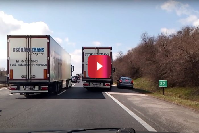 Truckers Trap Mercedes Driver on Highway, and He’s Not Happy About It