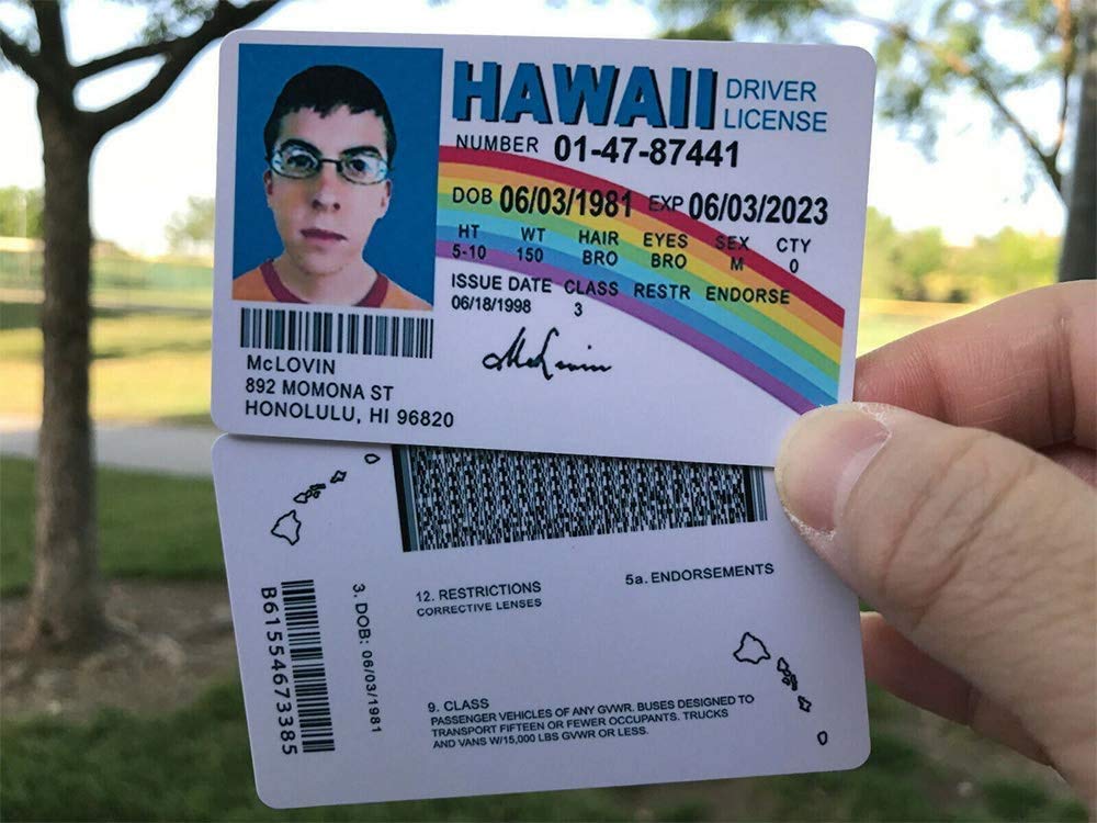 3-Pack McLovin Fun Fake ID License Card.