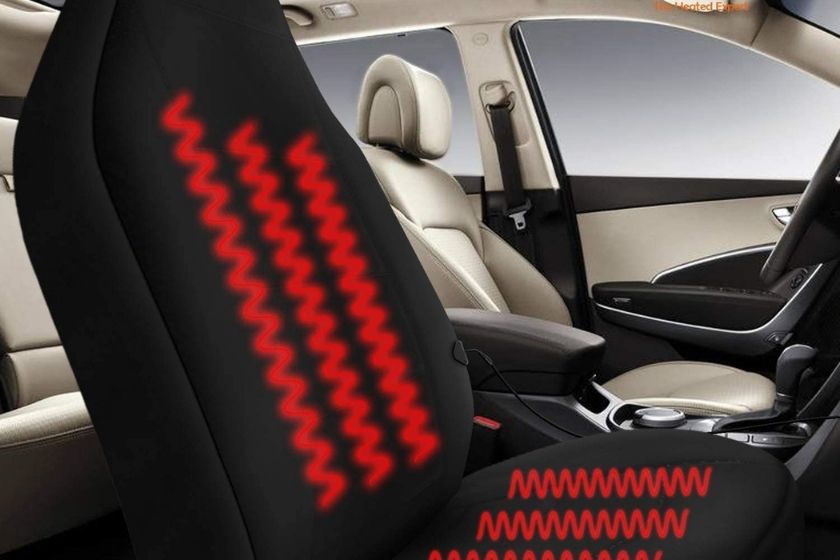Sojoy heated car seat cover for for cars, SUVs, and trucks.