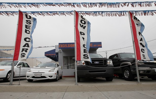 Used cars are displayed on a sales lot on June 9, 2011 in San Francisco, California.