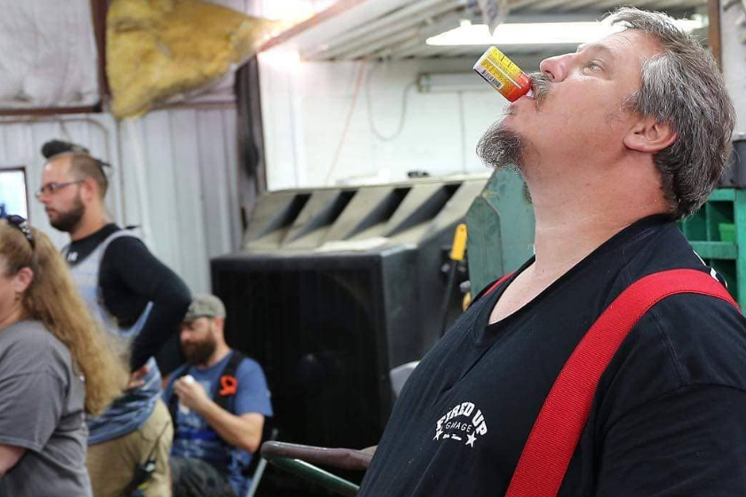 tom smith from misfit garage drinking five hour energy